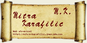 Mitra Karafilić vizit kartica